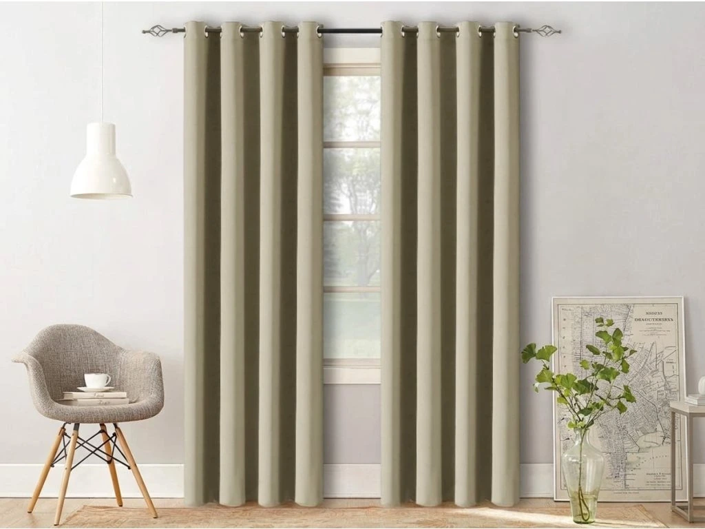 Závěs OXFORD 140x270 cm, světle béžový Zavěšení: Kovové kroužky