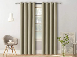 Závěs OXFORD 140x270 cm, světle béžový Zavěšení: Kovové kroužky