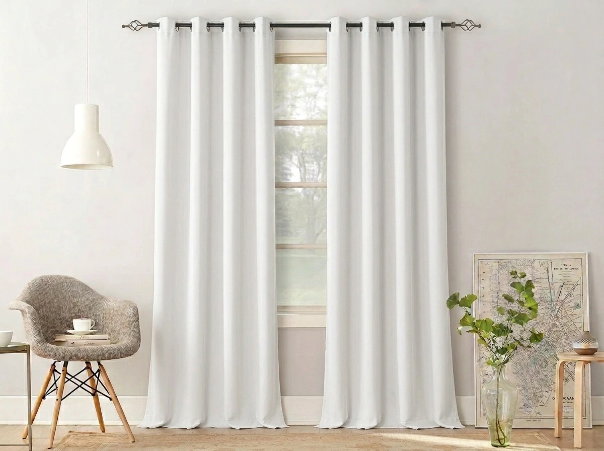 Závěs OXFORD LIGHT 140x250 cm, bílý Zavěšení: Kovové kroužky