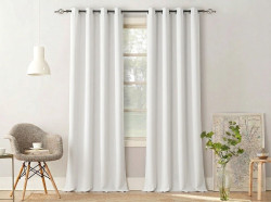 Závěs OXFORD LIGHT 140x250 cm, bílý Zavěšení: Kovové kroužky