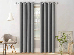 Závěs OXFORD LIGHT 140x250 cm, světle šedý Zavěšení: Kovové kroužky