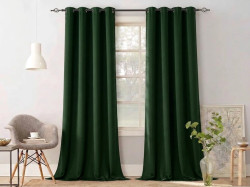 Závěs OXFORD LIGHT 140x250 cm, tmavě zelený Zavěšení: Kovové kroužky