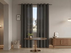 Závěs TAVIO 140x250 cm, šedohnědý Zavěšení: Kovové kroužky