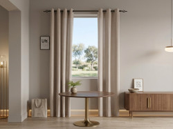 Závěs TAVIO 140x250 cm, světle béžový Zavěšení: Kovové kroužky