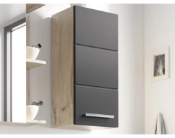 Závěsná koupelnová skříňka Vista 34 cm, dub viking/černá