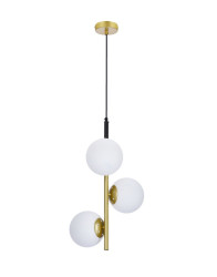 Závěsná lampa 3 Duo koule černá matná/zlatá
