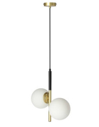 Závěsná lampa Duo koule černý mat/zlatá