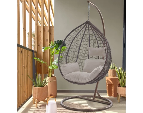 Závěsné křeslo Izeda, hnědé