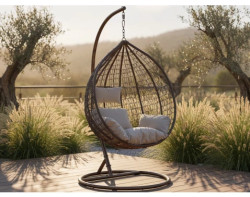 Závěsné křeslo Izeda, hnědé