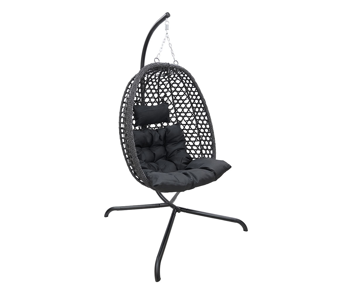 Závěsné křeslo MOLINE se stojanem, černé