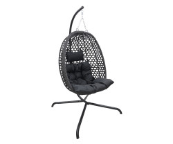 Závěsné křeslo MOLINE se stojanem, černé