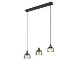 Závěsné stropní osvětlení Molly, černá/chromované sklo