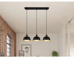 Závěsné stropní osvětlení Punch, černo-zlatá, 3 svítidla