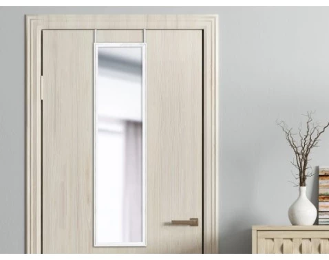 Závěsné zrcadlo na dveře Bea 30x120 cm, bílé