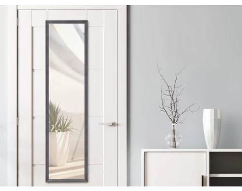 Závěsné zrcadlo na dveře Bea 30x120 cm, černé