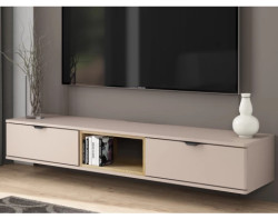 Závěsný TV stolek Avola, béžová kašmír/dub cremona