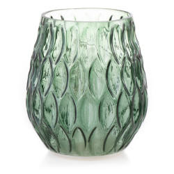 Zelená skleněná LED dekorace MADRID