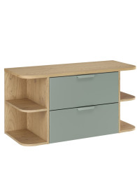 Zelená skříňka pod umyvadlo 100 cm s deskou a policemi (SET-ASG B CREMONA 80CM LR)