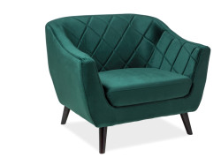 Zelené relaxační křeslo MOLLY 1 VELVET