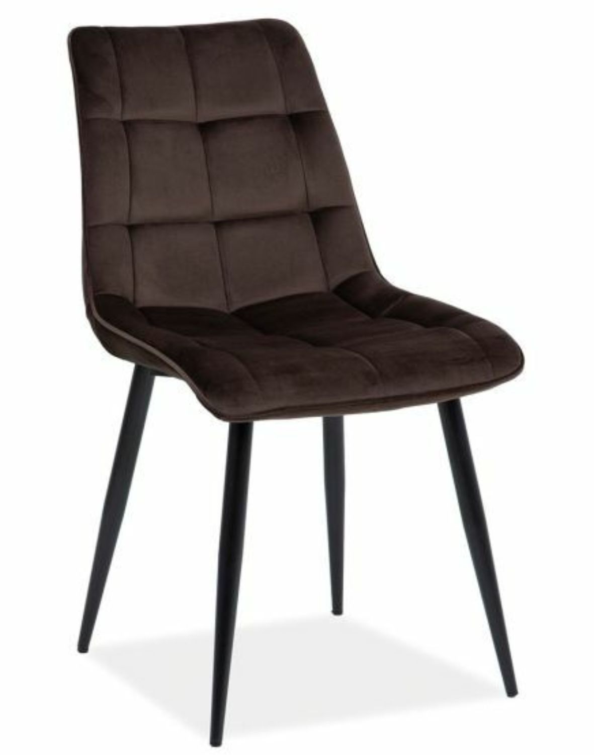 Židle Chic Velvet hnědá – černé nohy