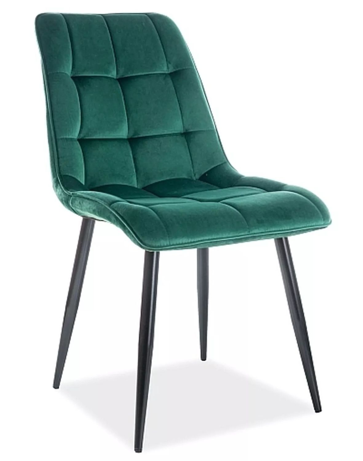 Židle Chic Velvet zelená – černé nohy