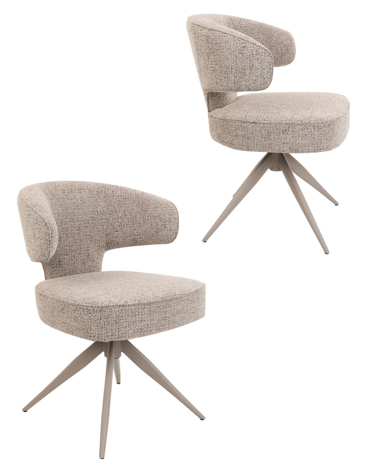 Židle Nami N33, otočná o 360° s funkcí návratu, cashmere/coffee