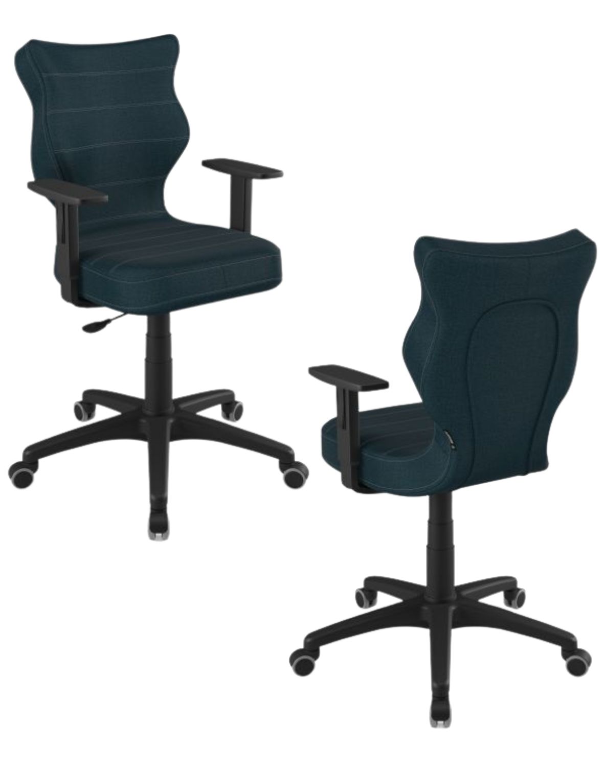 Židle pro mládež Duo, černá podnož, výška postavy 146-176,5 cm, velikost 5