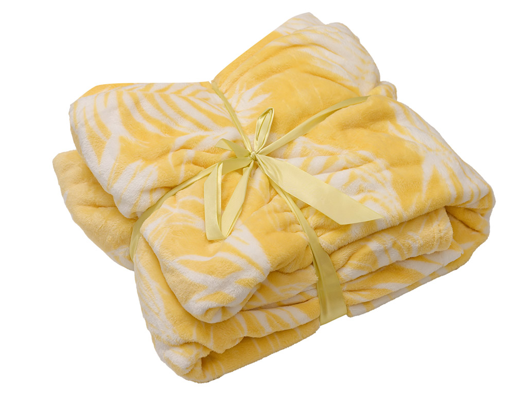 Žlutá mikroplyšová deka FIEN, 150x200 cm