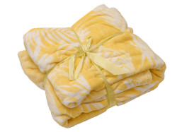 Žlutá mikroplyšová deka FIEN, 150x200 cm