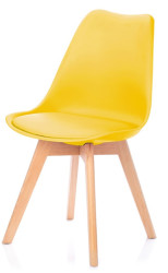 Žlutá židle BALI MARK s bukovými nohami