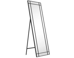 Zrcadlo v černém rámu Malaga, univerzální k zavěšení/stojací